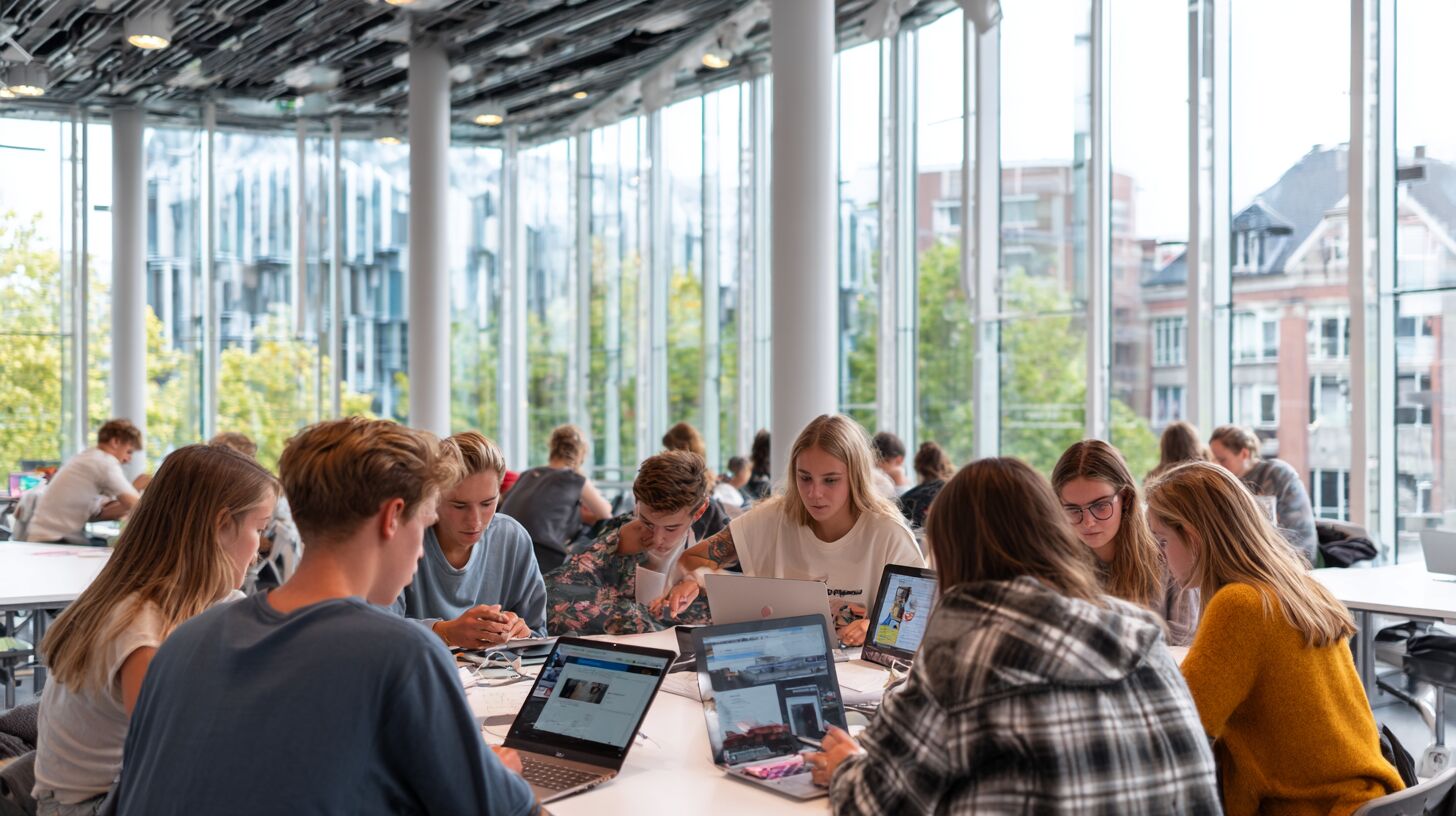 Studenten op de campus