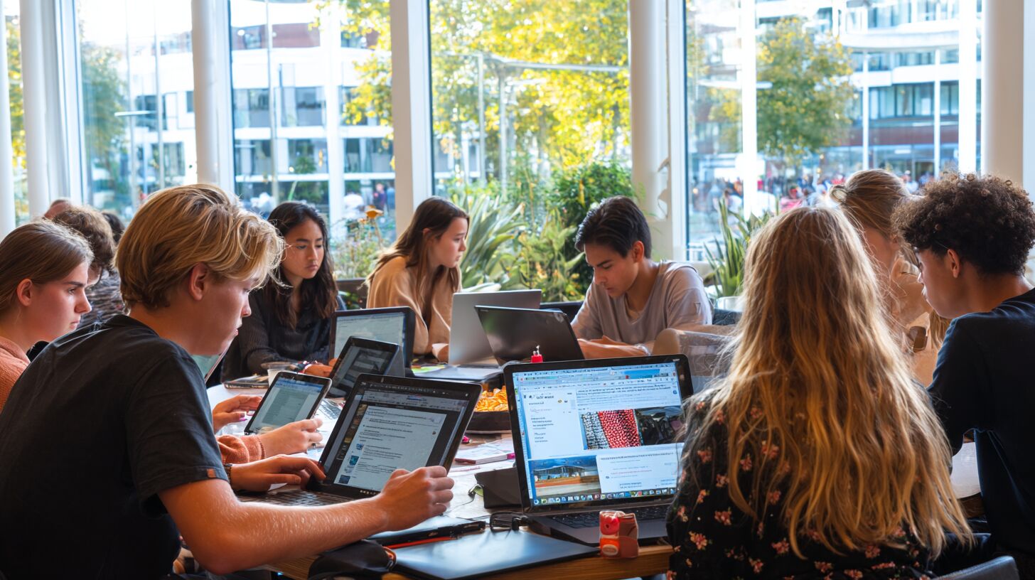 Studenten op de campus