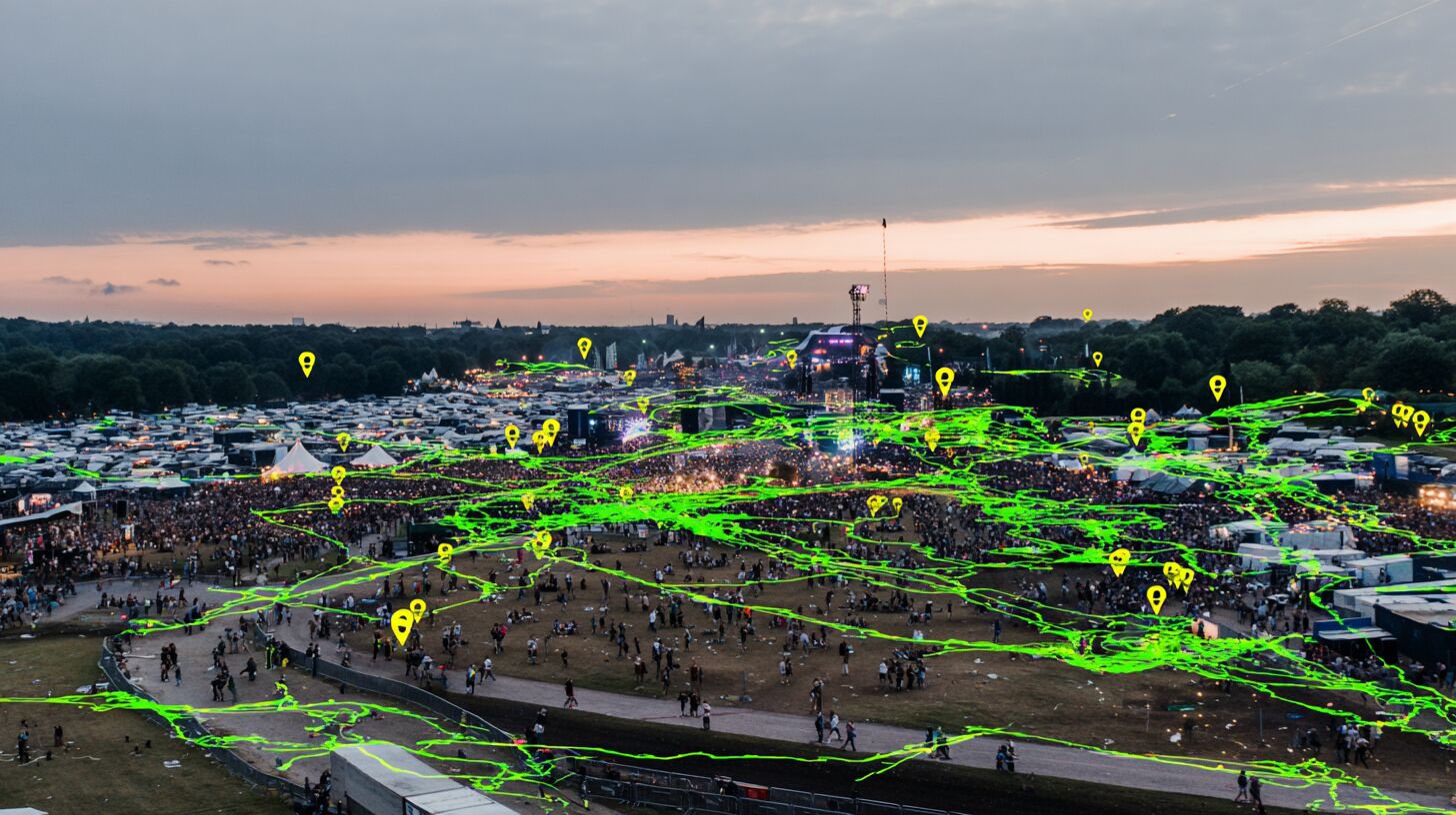 ICT-studenten werken samen aan een praktijkproject op een festival